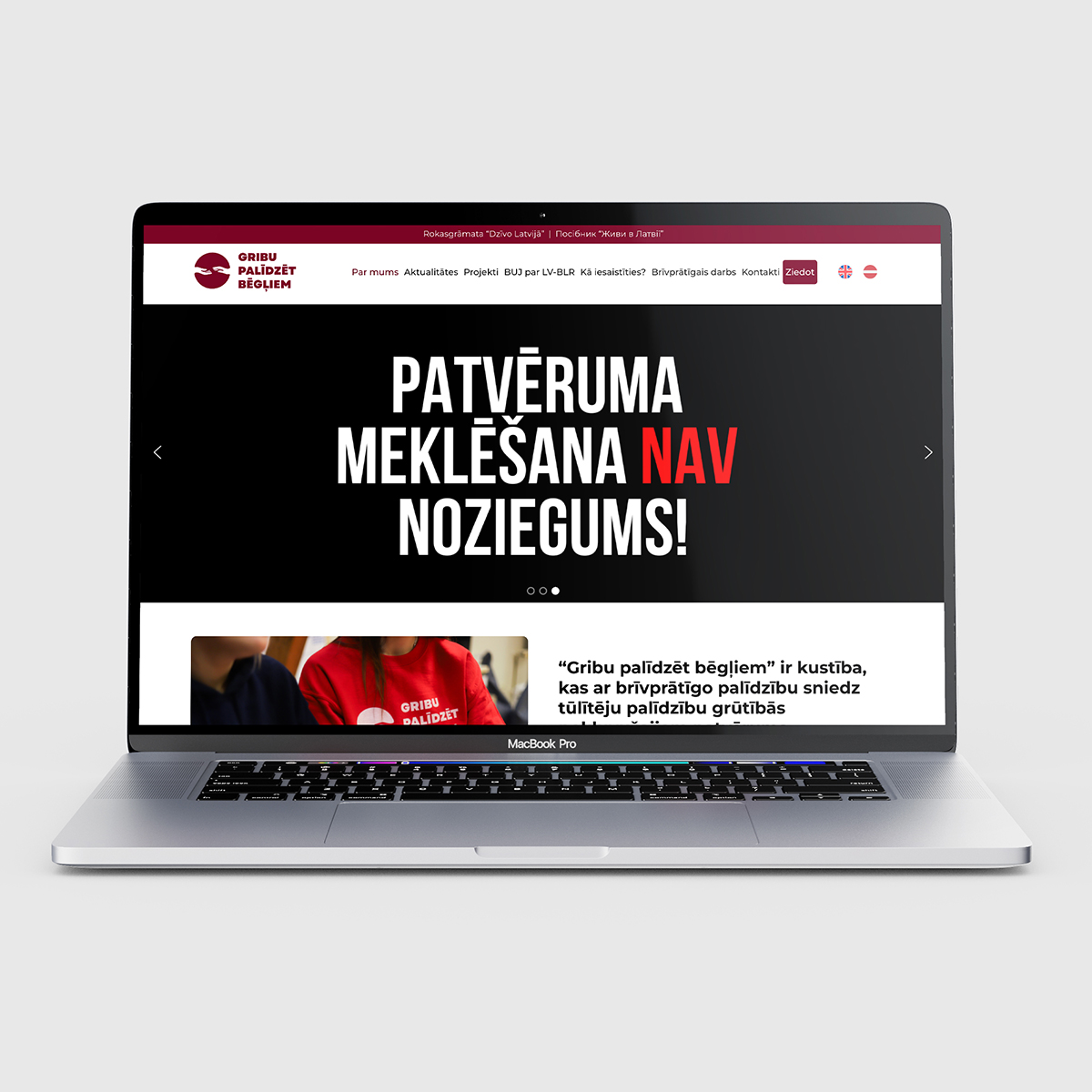 Gribu palīdzēt bēgļiem mājas lapas dizains un izstrāde