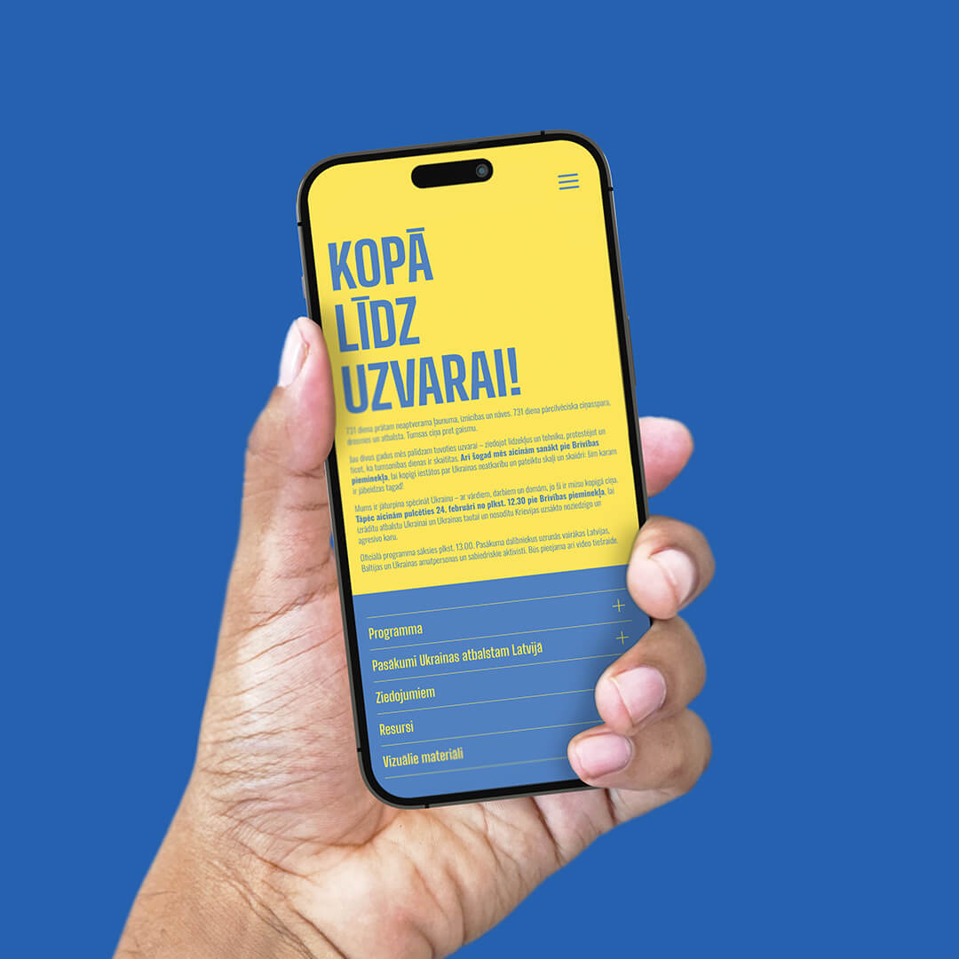 Kopā līdz uzvarai mājas lapas dizains un izstrāde