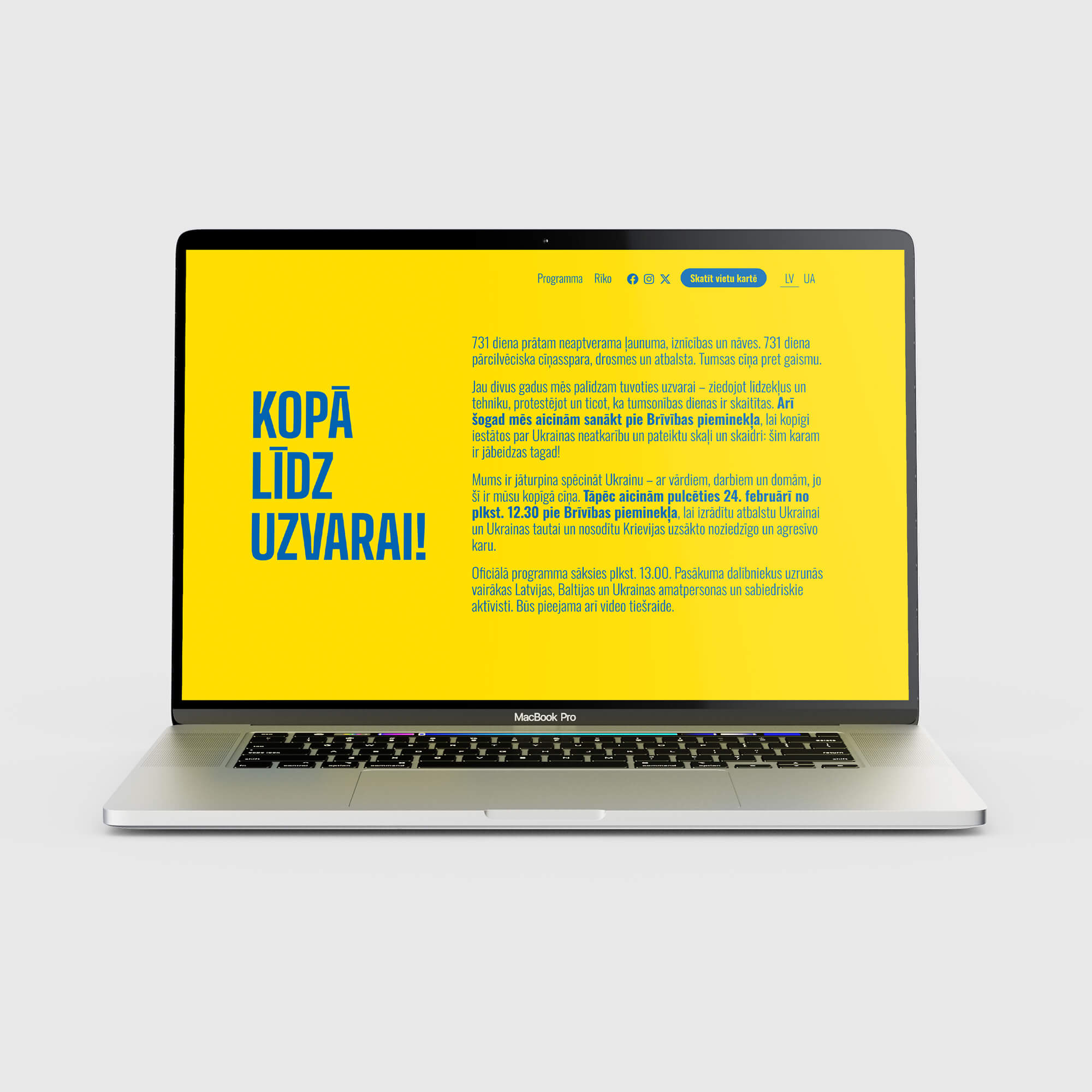 Kopā līdz uzvarai mājas lapas dizains un izstrāde